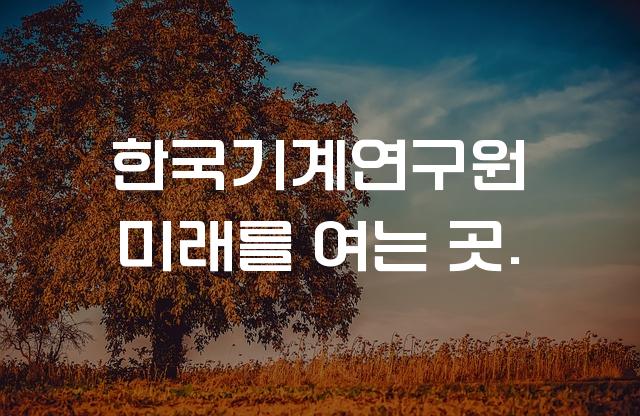 한국기계연구원
